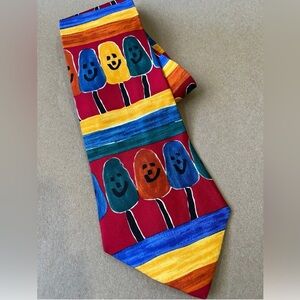 Vintage Save the Children Neck Tie "Popsicle Faces" 
100% Silk 
Made in U.S.A.